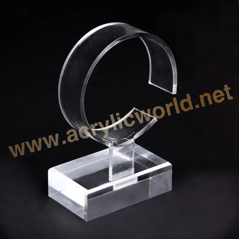acrylic C ring block display /super clear C style acrylic watch cube block stand