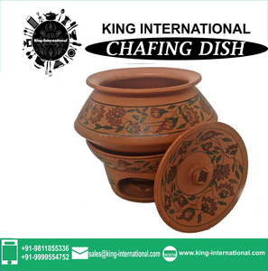 Plat à réchaud en cuivre avec support en métal noir mat - Product Image 2