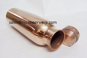 Tapa de botella de agua de cobre puro Unisex, bebida directa, revestimiento anticorrosión ecológico para beneficios de salud ayurvédicos Camping - Product Image 2