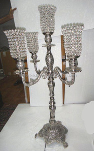 Candélabre votif en métal de luxe en cristal doré centres de table et de table décoratifs pour la fête de mariage et d'événement - Product Image 3