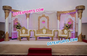 Rajasthani-escenario de boda real, conjunto de decoración de escenario, Jhrokha - Product Image 3