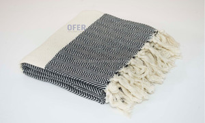 Herringbone Diamond <b>Turkish</b> <b>Towel</b> Throw Blanket, <b>Beach</b> , 100% Cotton, Pestemal, Hammam - Product Image 5