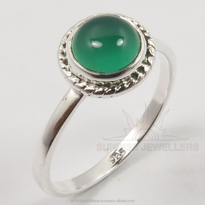 925พลอยสีเงินสเตอร์ลิงสีเขียวแท้ขอบโอนิกซ์สไตล์อินเดียแหวนสวยงามคอลเลกชันเครื่องประดับทุกขนาด - Product Image 2