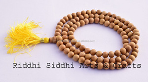 Riddhi Siddhi Sandal Wood Carving Round Golden Yellow Beads-Wooden Souvenirs From Rajasthan Box Packed - Product Image 3