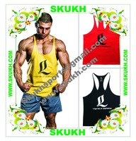 Débardeur de sport et yoga pour homme Yihao Factory 2015, imprimé, réversible, coupe-vent, sexy, dos nu, léger, respirant, extensible dans quatre directions