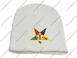 Bonnet en tricot blanc 100% laine avec emblème OES Style d'image élégant pour vêtements de plage - Product Image 2