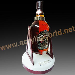 Présentoir lumineux LED personnalisé en acrylique pour bouteilles de vin / Présentoir à spiritueux pour bureau et bar – Options de couleur Pantone - Product Image 1