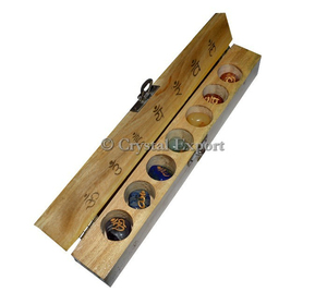 Vente de gros Chakra Stone Set : Chakra Sanskrit Tumbled Set avec des boîtes en bois - Product Image 1