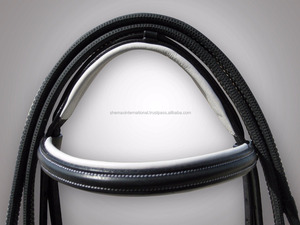 SHEMAX-brida de cuero BONEFIRE HORSE acolchada, en negro/blanco - Product Image 5