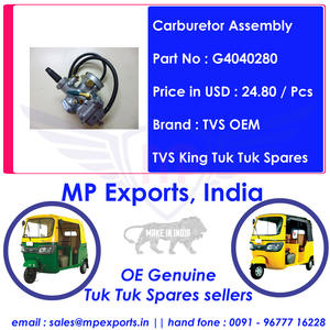อะไหล่ชุดประกอบคาร์บูเรเตอร์รถตุ๊กตุ๊กทีวีเอส - Product Image 3