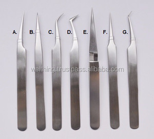 Pinzas de Acero Inoxidable de Alta Calidad para Extensión de Pestañas, Punta Suave, con Empaque Personalizado con Logotipo (10 mm de Longitud) - Product Image 1
