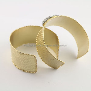 กำไลแฟชั่นทองเหลืองชุบทอง,กำไลประดับอัญมณีหยกคริสตัลเซอร์คอนดรูซี่ - Product Image 4