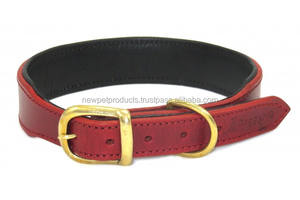 Luxury <b>Waterproof</b> PU Leather <b>Dog</b> Collar Comfort Padded Puppy Small Medium <b>Dogs</b> <b>Walking</b> Running Solid Pattern Rivet Decoration - Product Image 4