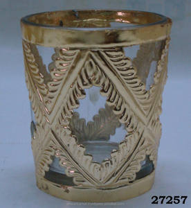 Support votif en verre et laiton, de haute qualité avec placage en argent pour décoration de la maison, offre spéciale - Product Image 2