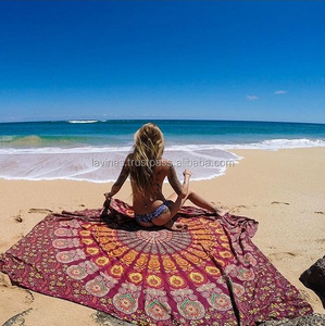 Venta al por mayor personalizado indio bohemio Mandala Ombre 100% algodón Boho Hippie colgante de pared psicodélico colcha decoración reina tapiz - Product Image 1