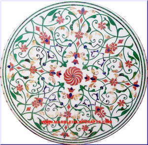 Pietra Dura Round Marble Tops - Product Image 1