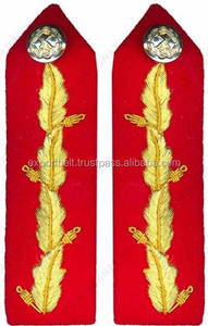 Parche de Gorget para Uniforme de Vestir, Color Rojo, al por Mayor, con Botones de Latón, Bordado a Mano, Ecológico, Marca Sihawk - Product Image 2