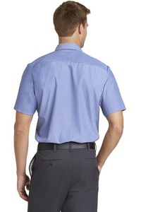 Red Kap Short Sleeve Striped Industrial Work Shirt - 65/35 Poly/cotton and 7 Buttons Including Button at Neck - Product Image 3