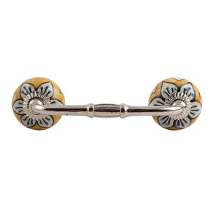 Bulk Cabinet <b>Handle</b> Handmade Ceramic Yellow Floral Design Wholesale Dresser Lot Vintage Drawer Cabinet <b>Door</b> Pull - Product Image 3