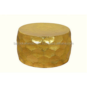 Tavolino da Caffè in Metallo Dorato Martellato Gemoratic, <span class=keywords><strong>Tavolo</strong></span> Decorativo in Metallo, <span class=keywords><strong>Tavolo</strong></span> Antico - Product Image 1