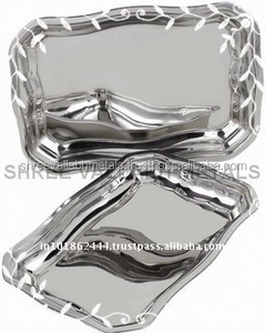 Plateau de service rectangulaire en acier inoxydable pour usage domestique pour le service des aliments - Product Image 2