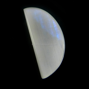 มูนสโตนสีน้ำเงินธรรมชาติ 2.72 กรัม รูปทรงครึ่งวงกลม ขนาด 9x20 มม. แบบคาโบชอง สำหรับทำเครื่องประดับ IG0155 - Product Image 3