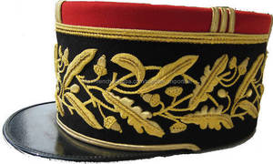 Gorra de oficial de lana OEM con visera de cuero, hecha a mano, de alta calidad, personalizada, unisex, para viajes al aire libre, estilo europeo, para las 4 estaciones. - Product Image 6