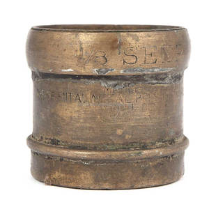 Tazas de medición para uso diario, tazas de bronce Vintage, Maharastra, de cobre y latón, hechas a mano, Color antiguo indio - Product Image 1