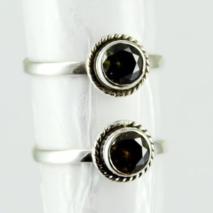 Amazing Shri Ashapura Jewels Brown CZ 925 Sterling <b>Silver</b> Bezel Setting Bohemia <b>Toe</b> <b>Rings</b> All World Shipping Fresh <b>Silver</b> - Product Image 3