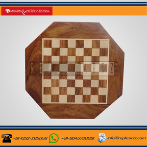 Octagon <b>Wooden</b> <b>Chess</b> Board Game Decorative Knick Knack Tabletop Accent Folding <b>Chess</b> <b>Set</b> Home Decor Gift Collectible Ornament - Product Image 4