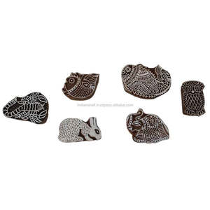 บล็อกพิมพ์ผ้าใบไม้ผสมทำด้วยมืองานศิลปะตกแต่งขายส่งบล็อกไม้สำหรับพิมพ์บล็อค - Product Image 1