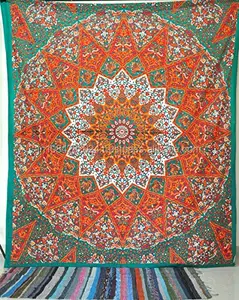 रानी भारतीय स्टार मंडला साइकेडेलिक Tapestrie हिप्पी बोहेमियन Tapestrie जाजम बिस्तर बिस्तर कवर