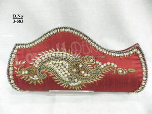 Pochettes et sacs de mariée indiens, portefeuille de travail, porte-monnaie à perles dorées, pochette à main - Product Image 4