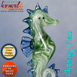 Decoración de escritorio artesanal de caballito de mar de cristal flameado de Color personalizado, figurita y escultura para exhibición de hogar u oficina - Product Image 4