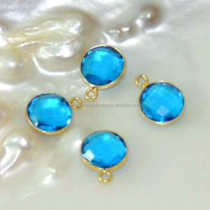 Fábrica al por mayor 925 plata esterlina piedra preciosa encanto colgante hecho a mano con piedra natural bisel oro material principal - Product Image 4