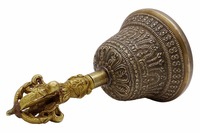 Indien Antique Tibétain Religieux En Laiton Qualité Cloche Main Vajra Dharma Objets Tibétain Bouddhiste Méditation Cloche et Dorje Ensemble