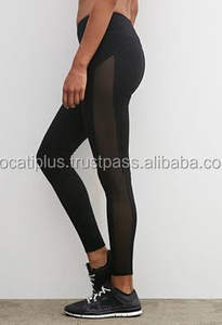 custom oem compression <b>Leggings</b> <b>with</b> breathable <b>mesh</b> panel - Product Image 6