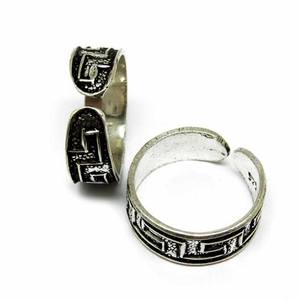 ลายนูนทำงานออกซิไดซ์ธรรมดาเงิน925แหวนนิ้วเท้าเงิน - Product Image 3