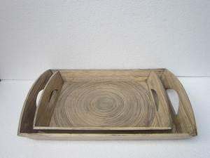 hot selling natural eco friendly bamboo plate with handle made in Vietnam - Product Image 2