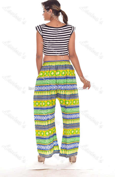 Women Casual Boho Print Loose Wide Leg Pants Trousers Boho Gipsy Cotton Summer Wear Loungewear Bohemian Hippie Design Boho
