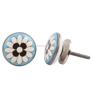 Kak — boutons de tiroir en céramique ronde en fleurs, fait à la main, de qualité supérieure, pour armoire de cuisine, vente en gros - Product Image 2