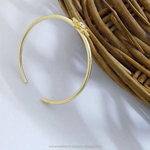 SOKU#3392 Gold-Plated Designer Star Cuff <b>Bracelet</b> <b>Trendy</b> Religious Brass Jewellery With CZ Stone Pearl Diamond Stone Options - Product Image 1