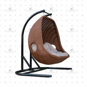 Chaise à bascule 2 places en rotin et résine synthétique, style chic, pour jardin d'extérieur, Patio, osier, offre spéciale - Product Image 2