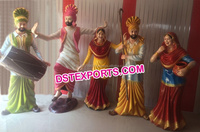 Statues en fibre de verre Rangla Punjab - Ensemble de six pièces détachables, couleur et taille personnalisables, pour la culture punjabi, décorations de mariage et événements