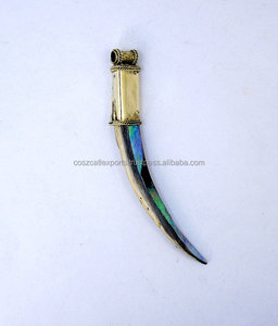 จี้รูปหัวกระสุนทำจากเปลือกหอยเป๋าฮื้อ ชุบทอง พร้อมห่วงทองเหลือง สำหรับทำเครื่องประดับสร้อยคอ - Product Image 2