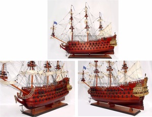 Maquette de Grand Voilier Le Furieux en Bois Meuble Décoratif Elégant avec Peinture pour Coffrets Cadeaux - Product Image 1