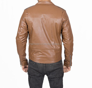 New Bikers Style Chocolate Brown Slim Fit Leather Jacket for Men Made in Sialkot - Product Image 4