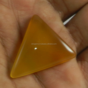 Calcedoine Jaune Naturelle 31x35mm 7,70 g Cabochon Triangulaire en Gros Pierre Précieuse IG0397 - Product Image 3