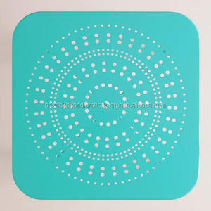 โต๊ะข้างเหล็กสำเร็จรูปสีฟ้าสำหรับตกแต่งห้องนอนและห้องนั่งเล่นโต๊ะข้างตกแต่งบ้านขายดีที่สุด - Product Image 3