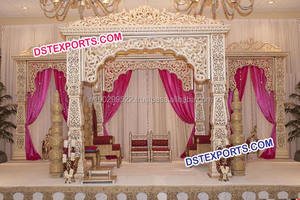 Hindu Wedding Decorated Stage New Reception Stage Setup Jodha Akbar Stages Manufacturer - Product Image 4